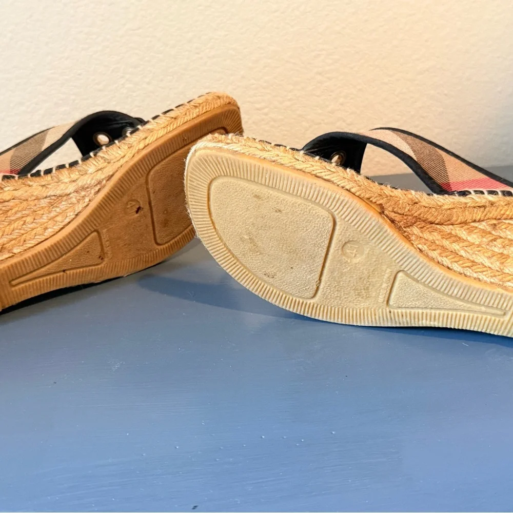 Burberry Plaid Espadrille Thong Sandals - Picture 5 of 6